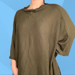 ARMY GREEN OVERSIZED PONCHO SWEATER